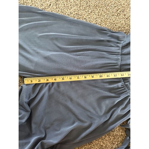 Sienna Sky Slate Blue Spaghetti Strap Wide Leg Cropped Jumpsuit‎ Size M Side tie - Picture 12 of 12